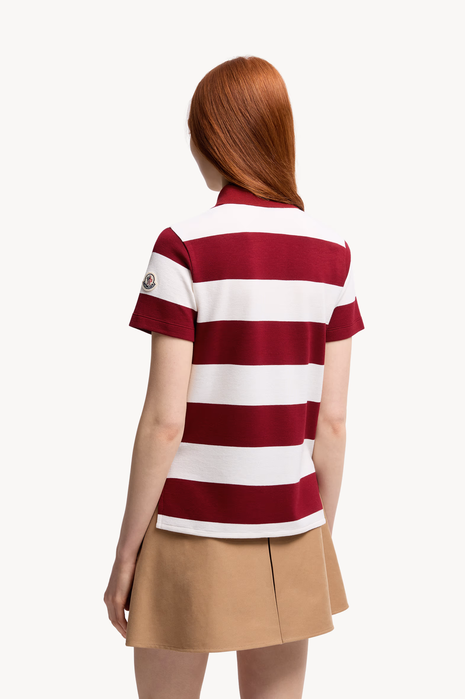 Striped Polo Shirt Women White & Blue Moncler 5